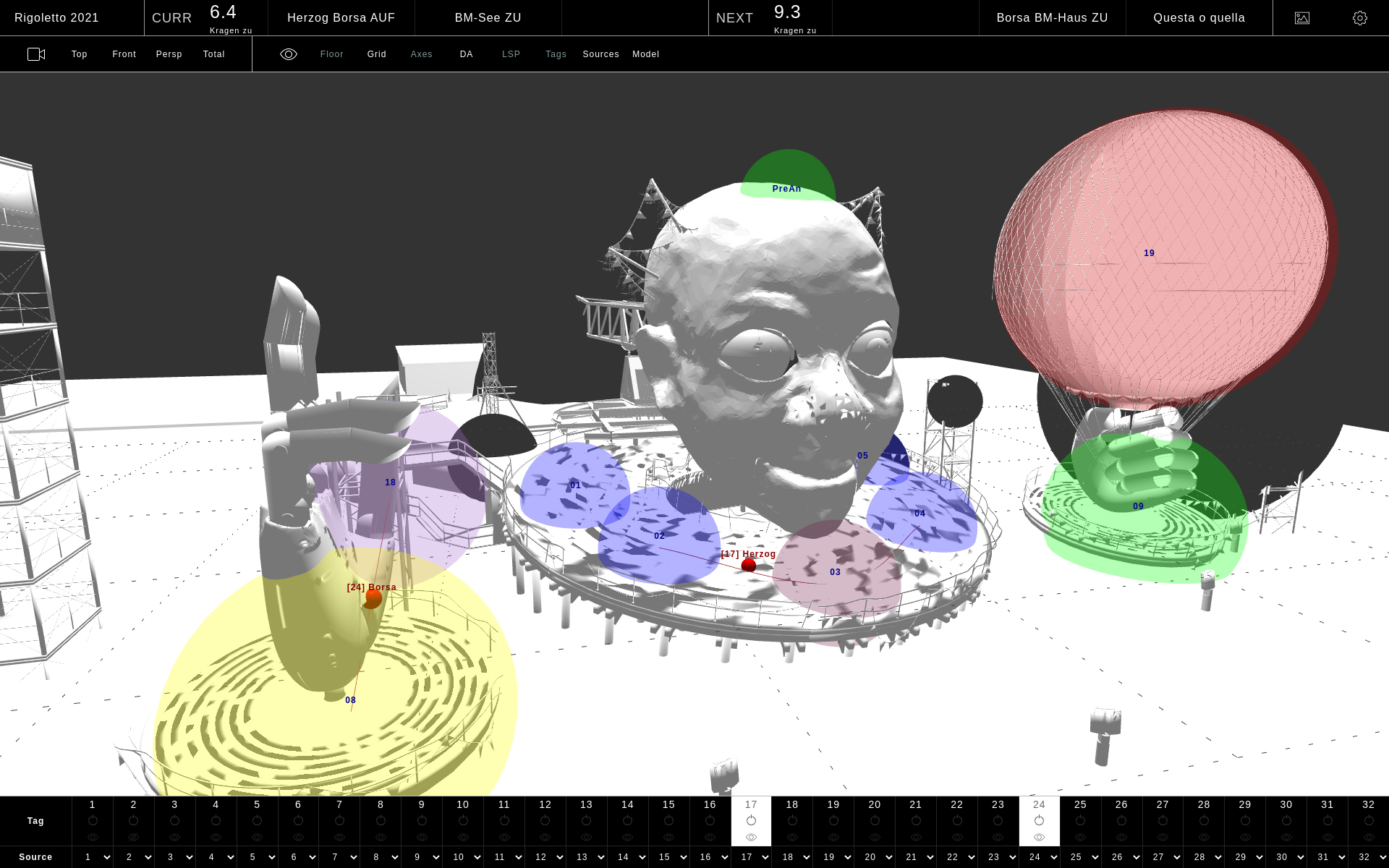 3D-Visualisiertung der Bregenzer Seebühne mit aktuellem Bühnenbild