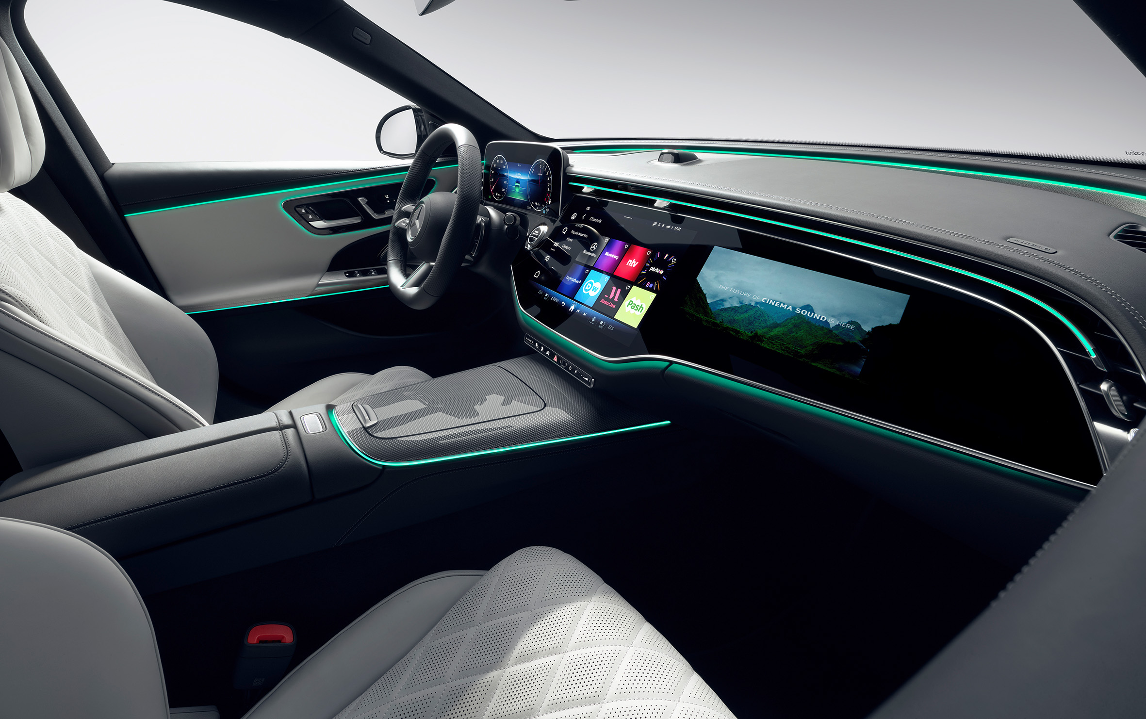 Interior of the new E-Class with light strips